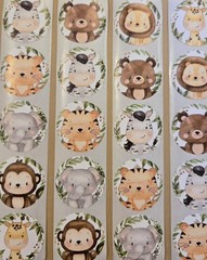 20 Safari Baby Animal Stickers/Baby Shower Stickers/Jungle Animal Stickers