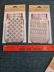 Lot 2 Crafter’s Square Glass Stickers Jar Silver Diamonds 45 Piece New Trim Band
