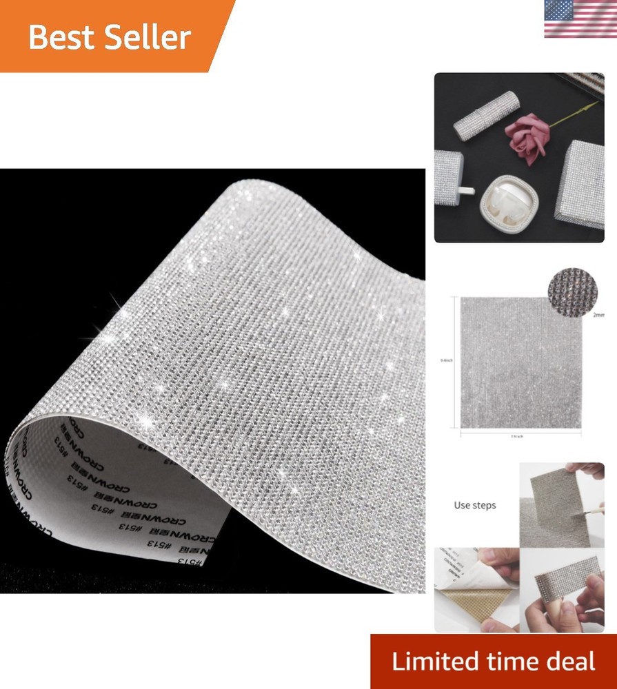 Bling Crystal Rhinestone Sheets Self Adhesive, Glitter Rhinestone Sheet for C…