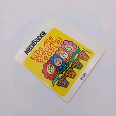 Retro Kids Are Special People Sticker Medibadge Colorful Anthropomorphic Flowers
