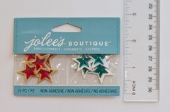 RARE Jolee’s Mini Red & Green Christmas Stars Scrapbooking Embellishments