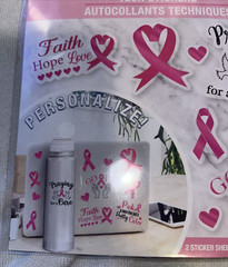 50 BREAST CANCER Tech Stickers in Packages Scrapbooking Cardmaking Crafts