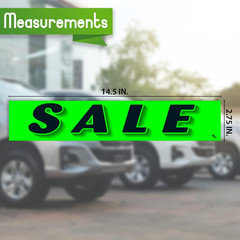 Chartreuse Green Vinyl Slogan Stickers – 12-Pack for Car Dealer Windshield Adver