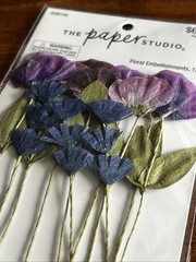 The Paper Studio Floral Embellishments 12 pieces Purple/Blue #2090140