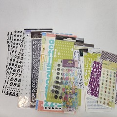 Alphabet Numbers Planner Sticker Lot Assorted Sheet Fonts Scrapbook Junk Journal