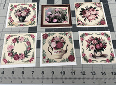 6 Vintage Pink Floral Card Toppers Collage Supplies Scrapbooks Junk Journal