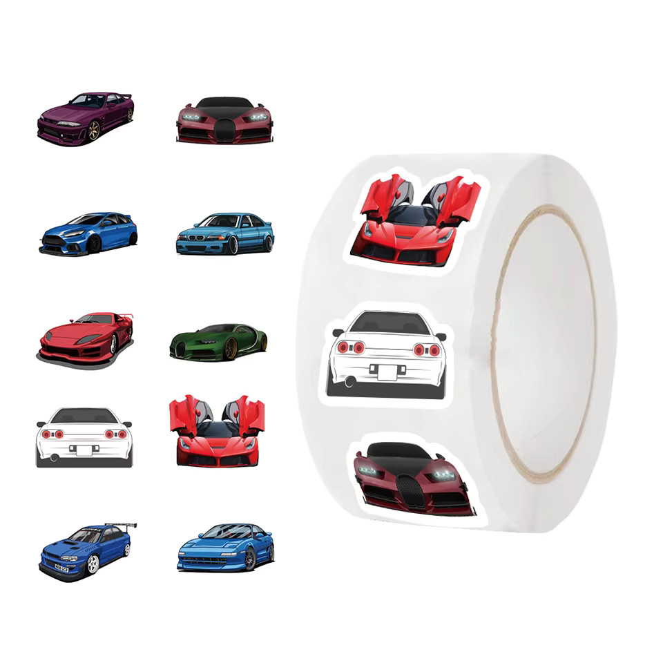 500Pcs/Roll Children Cars Reward Stickers School Students Cartoon Encourageme…