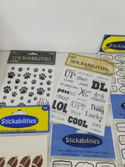 Scrapbooking Stickers Lot Word Bubble Family Phrase Stickabilities Sports 19