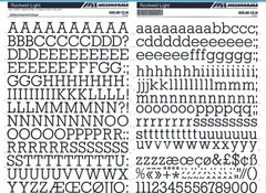 MECANORMA Transfer Lettering 555.60 CLN Letraset #656 ROCKWELL LIGHT 16.2MM