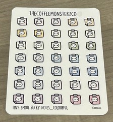 TheCoffeeMonsterzCo Emoti Sticky Notes Colourful Sticker Sheet TCMC Stickers