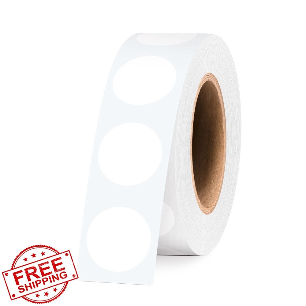 WANSTE 500x 1/2″ White Circle Stickers, Color Dots for Classroom, Office, DIY