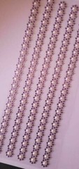 CraftbuddyUS 5 LILAC Round w/ 6mm Pearl Self Adhesive Rhinestone Stripes