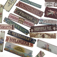 French Advertising Signs Washi Paper Stickers Junk Journal Collage