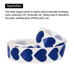 Heart Shaped Sticker 1″ Self-Adhesive Love Label Dark Blue 1000 Pcs