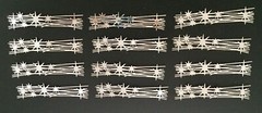Die Cuts * Starburst Strip * Set of 12 * White * Red White & Blue * Silver Foil