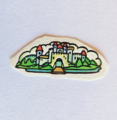 Vtg Illuminations Fantasies Dragons Castle Stickers 80s Lot of 3
