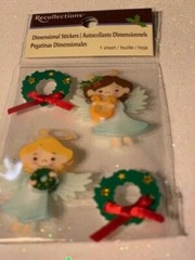 RECOLLECTIONS 3D STICKERS CHRISTMAS HOLIDAY ANGELS RARE STICKERS