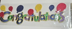 Sticko Sew Whats? Congratulations Embroidered Stickers New in Package 9×3