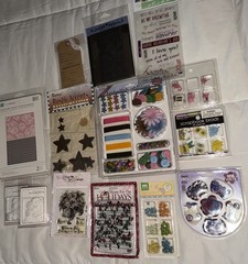 Scrapbooking Craft Lot Of Embellishments NEW Stickers, Brads, Misc Mixed Lot