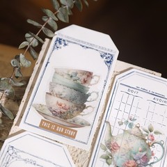26 pcs Tea Cup Translucent Vellum Matte Surface Paper Sticker Scrapbook Craft