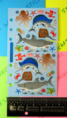 Sea Life Sharks Sword Fish Octopus Stickopotamus Cut Sheet Stickers