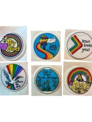 Vtg Puffy Stickers Christian Rainbow 80s Jesus