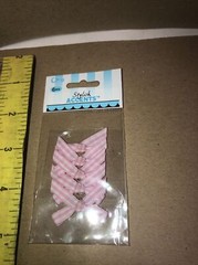 OFFRAY-PINK GINGHAM CHECKERED BOWS-5pcs-POLYESTER ACCENT-DIMENSIONAL –
