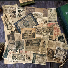 Vilikya Vintage Junk Journal Supplies, Coffee Dyed Decoupage Paper for Scrapbook