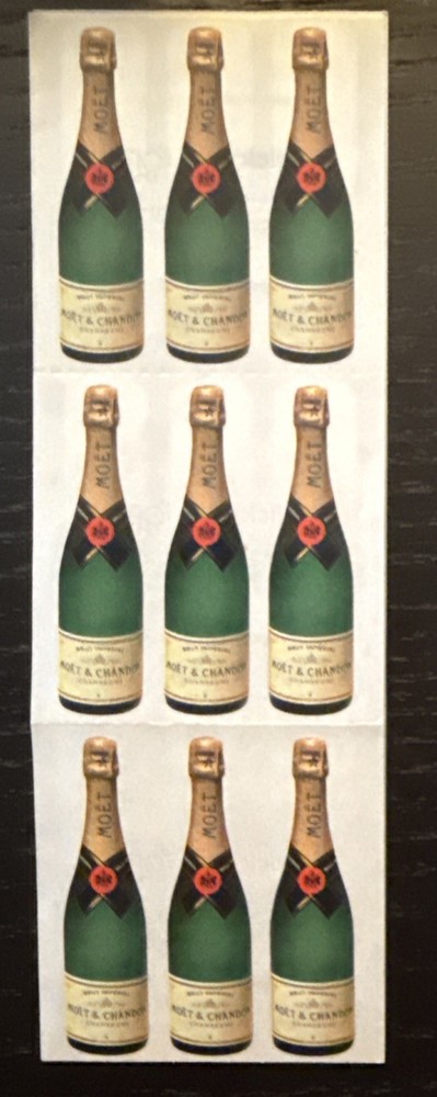 Sticky Pix PAPER HOUSE CHAMPAGNE BOTTLE STICKERS Set Of 9 (3X3shts) Moet Chandon