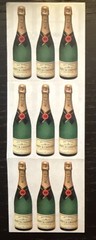 Sticky Pix PAPER HOUSE CHAMPAGNE BOTTLE STICKERS Set Of 9 (3X3shts) Moet Chandon