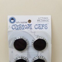 Li’l Davis Designs Black Custom Caps 3d Scrapbook cards frames tags LTT-3015