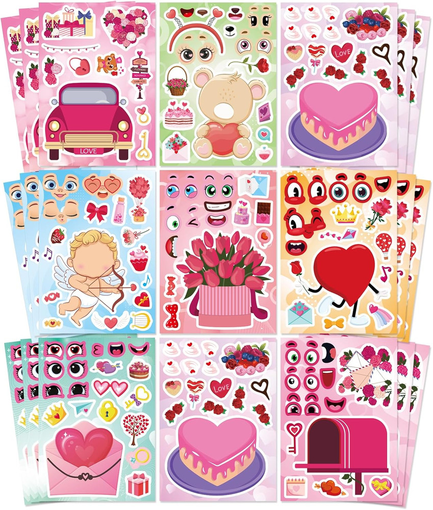 Make A Face Stickers 24 Sheets Kids Craft Holiday Party Favors Classroom Gift