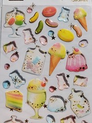 SWEET TREATS Glitter Magic Dimensional Sticker Sheet with gold accents