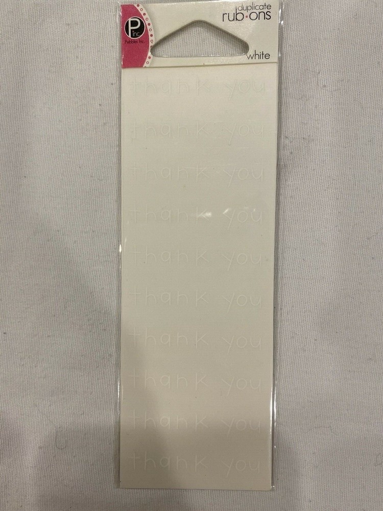 Pebbles Inc. Duplicate Rub-Ons ~White ~Thank You ~ Scrapbooking Crafts