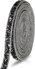 1X 108″ x 0.4″ Black Bling Rhinestone Crystal Diamond DIY Decor Sticker Decal #C