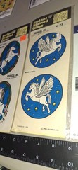 Vintage Stickers UNICORNS PEGASUS stained Glass Lot Of 3 Packages