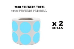 Colored Dot Stickers 3/4 » Round Light Blue Labels (19MM) 2100 Labels on Rolls