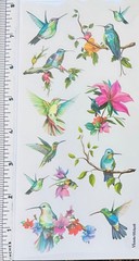 Violette Stickers Hummingbirds Flowers Crafts Planner Supply Scrapbook