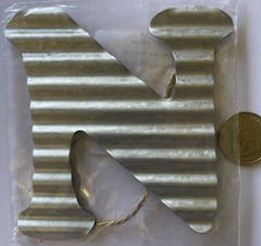 WAVY METAL LETTER “N” ArtMind Alphabet•Upper-Case•Monogram •Word•Journaling•