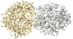 Mini Brads 50 Pcs Glod 50 Pcs Silver round Metal Paper Fasteners for Art Craft H