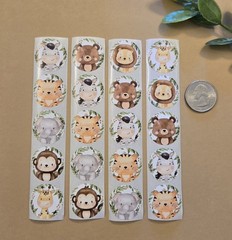 20 Safari Baby Animal Stickers/Baby Shower Stickers/Jungle Animal Stickers