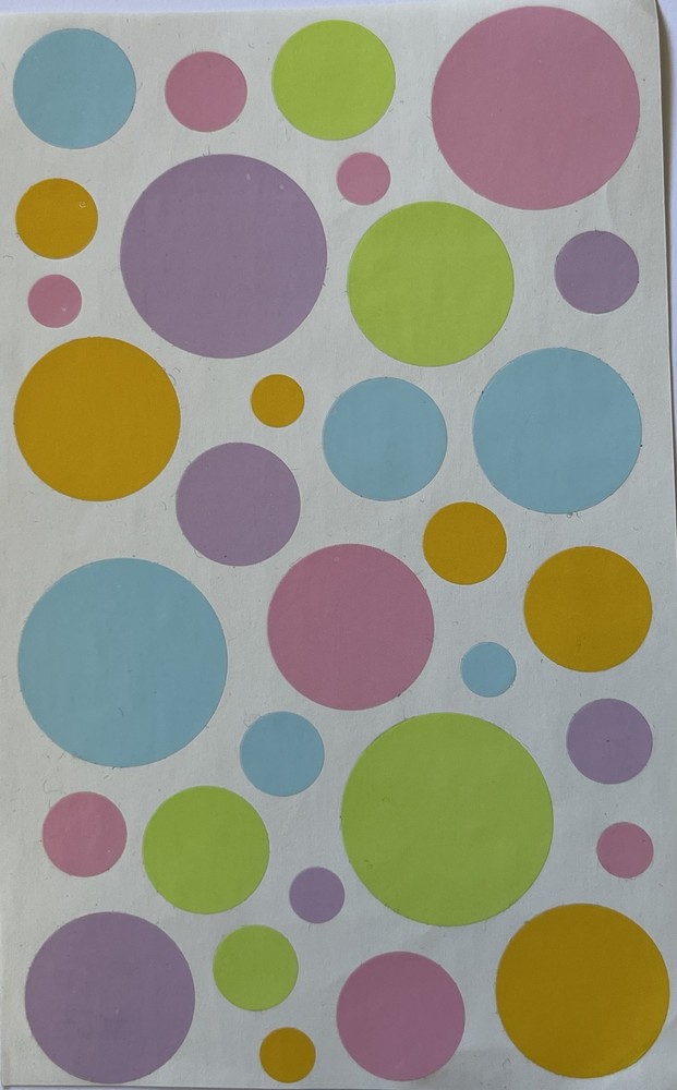 POLKA-DOT Sticker Sheet(29pcs) Pastel•Confetti•Rainbow•Card Making•Scrapbooking•