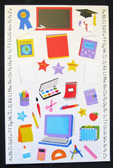 Mrs Grossman 6×9 inch ‘School’ Sticker Sheet (Vintage-Retired)