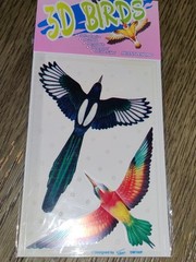 Lot of 3 Packs ArtLover 3D Bird Stickers Reusable Double Sided Waterproof NIP