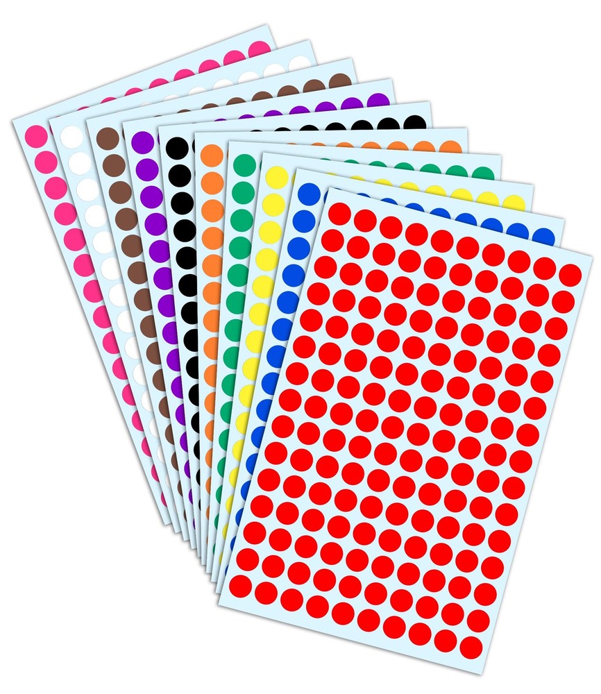 3000 Colored Dot Labels,3/8 Inch Round Stickers,for Planners,Notes,Multicolor