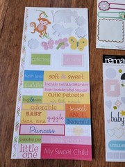 Vintage Lot Scrapbook Stickers Baby Girl Mixed Various Baby Theme Partials #4