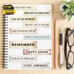 Vintage Motivational Aesthetic Label Stickers for Scrapbook, 50PCS Inspirational