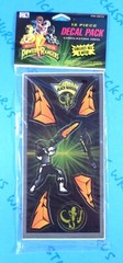 Power Rangers Zack Black Ranger 3 Sheet Sticker Pack Vintage Saban