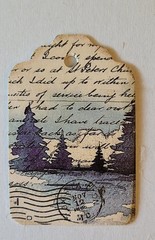 Set of 10 Blue Vivid Printed Paper Tags for Gifts, Junk Journals, Cards
