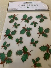 THE PAPER STUDIO STICKERS STICKABILITIES HOLLY WITH BERRIES 2 SHEETS 26PCS